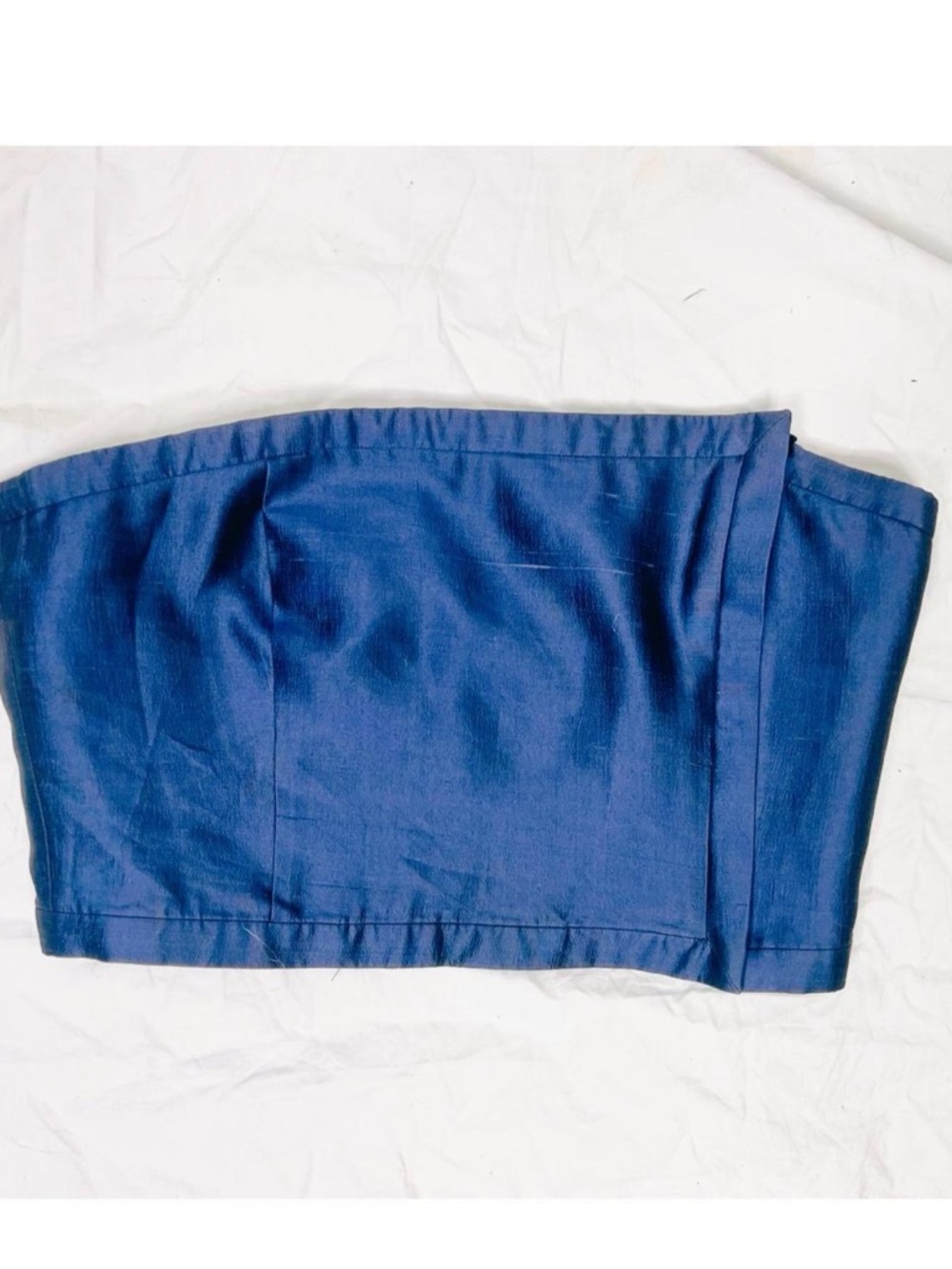 Y2K Giorgio Armani Cool Grey Silver Strapless Minimalist Cyber Cropped Top Sz 44